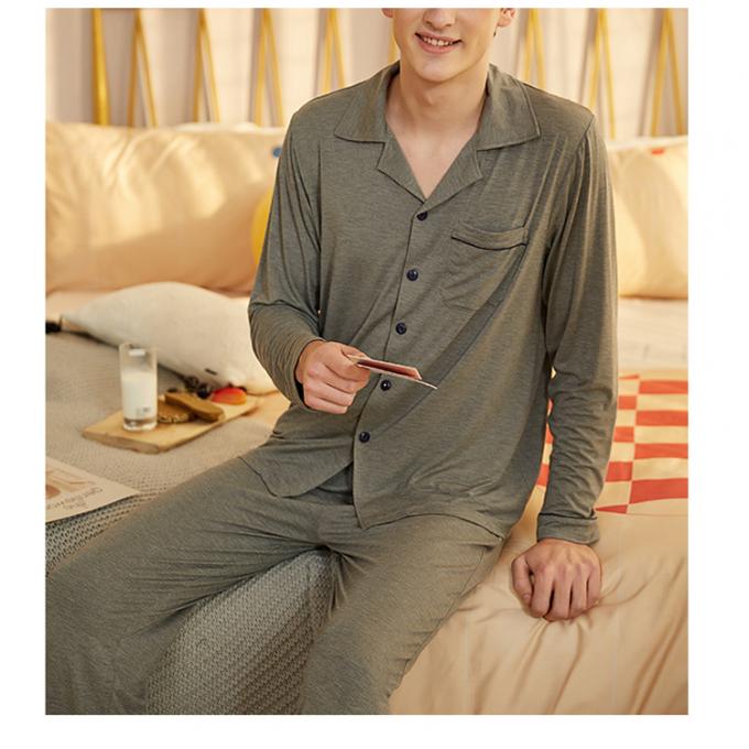 Modal fabric two piece pajamas long sleeve women cotton sleepwear