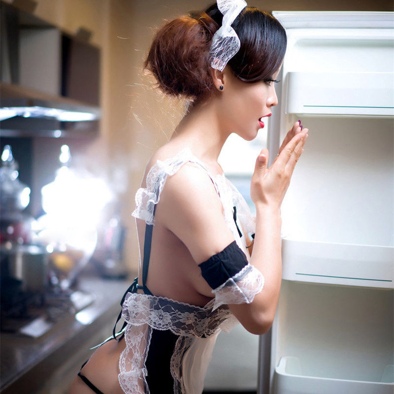 폴리 에스터 babydoll 민소매 드레스 반팔 섹시한 란제리 멜빵 코스프레 메이드