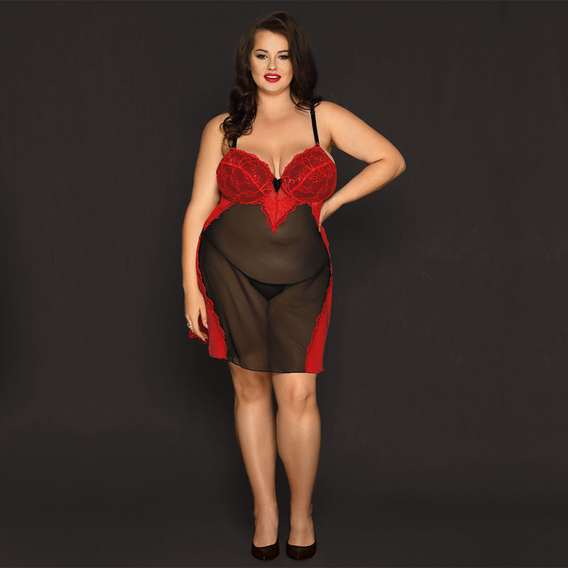 슬리핑 투명 레이스 잠옷 베이비돌 슈미즈 잠옷 70kg