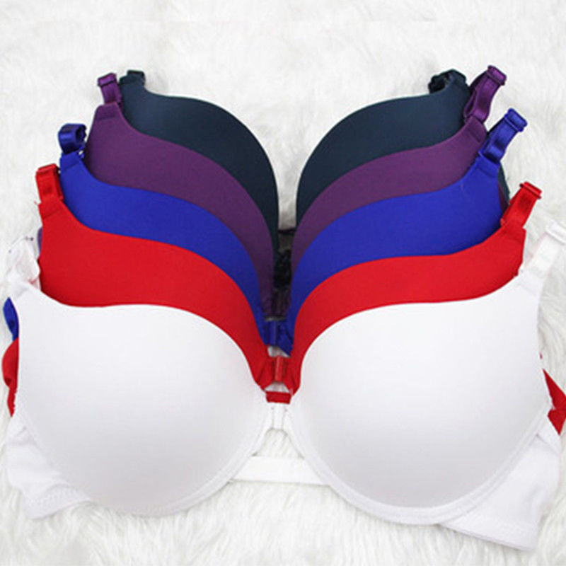 나일론 면 32a 38A 섹시한 여성 브래지어 일반 염색 전면 폐쇄 브래지어 전체 컵
