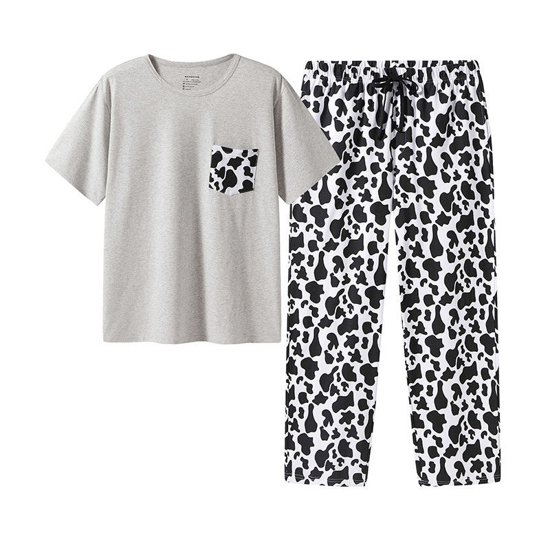 2XL L 남성 잠옷 따뜻한 잠옷 투피스 니트 나이트 슈트 세트