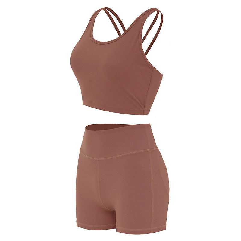 엉덩이 Lifying 반바지 여성 스포츠 브래지어 늑골이있는 원활한 운동 세트 Activewear