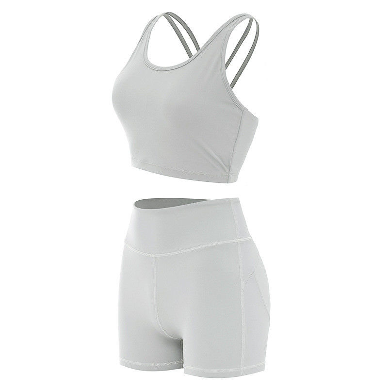 엉덩이 Lifying 반바지 여성 스포츠 브래지어 늑골이있는 원활한 운동 세트 Activewear
