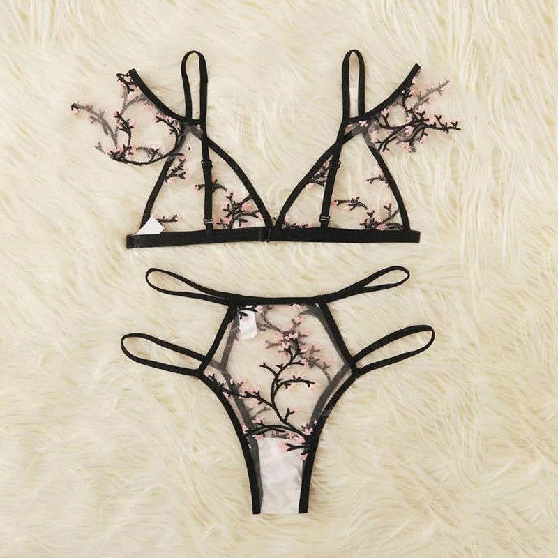 통기성 항균 섹시한 투명 레이스 82 폴리아미드 꽃 레이스 Bralette