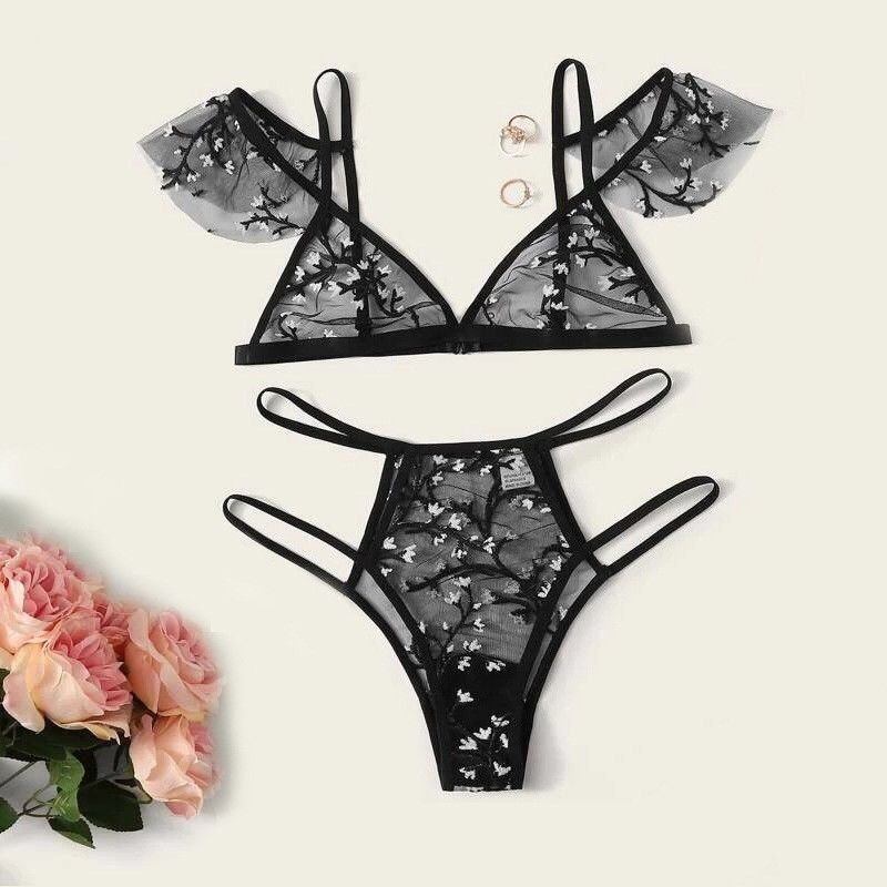 통기성 항균 섹시한 투명 레이스 82 폴리아미드 꽃 레이스 Bralette